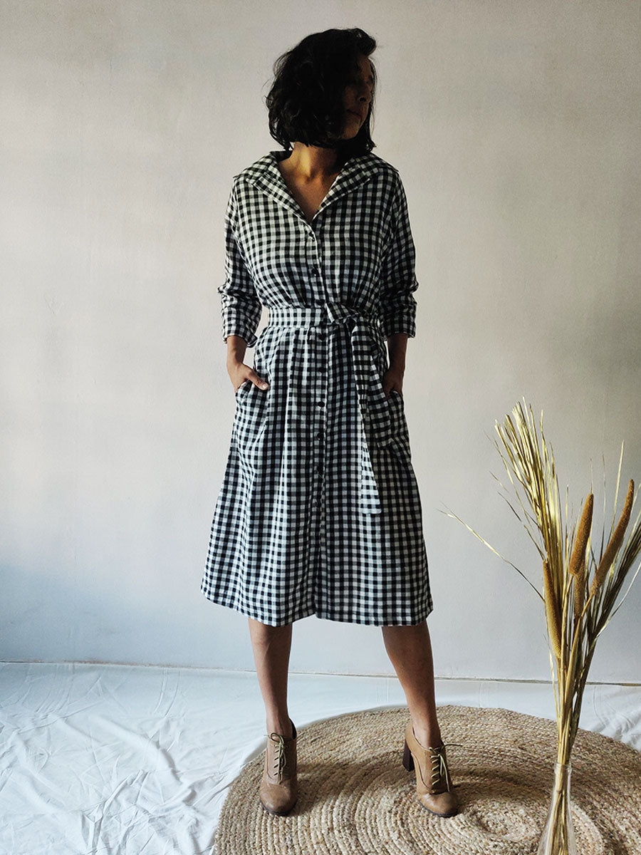 check shirt dress ZARA WOMAN SS26 GREEN GINGHAM CHECK SHIRT DRESS ZW COLLECTION 2507/041/500