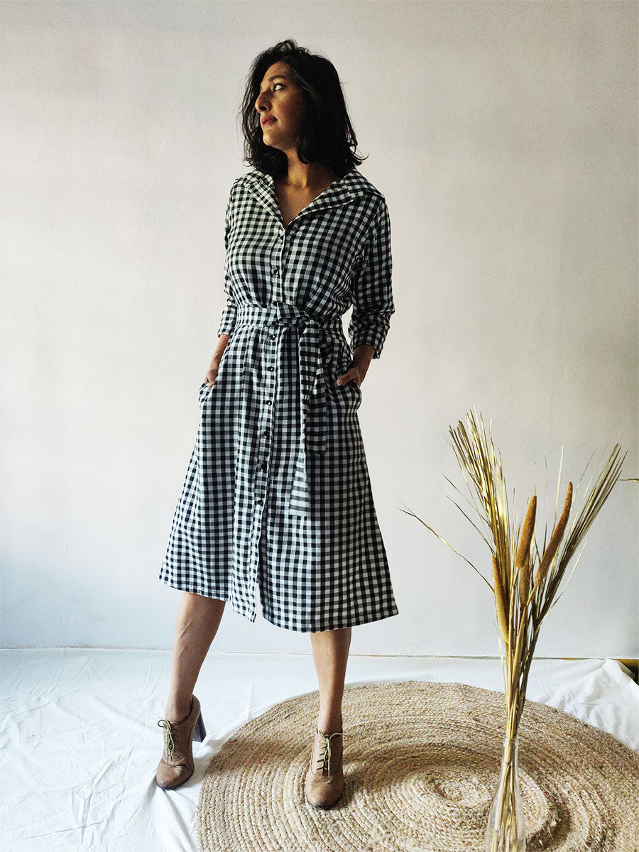 sheller flocky check long shirt dress 美品 sheller flocky check long shirt dress sheller flocky check long